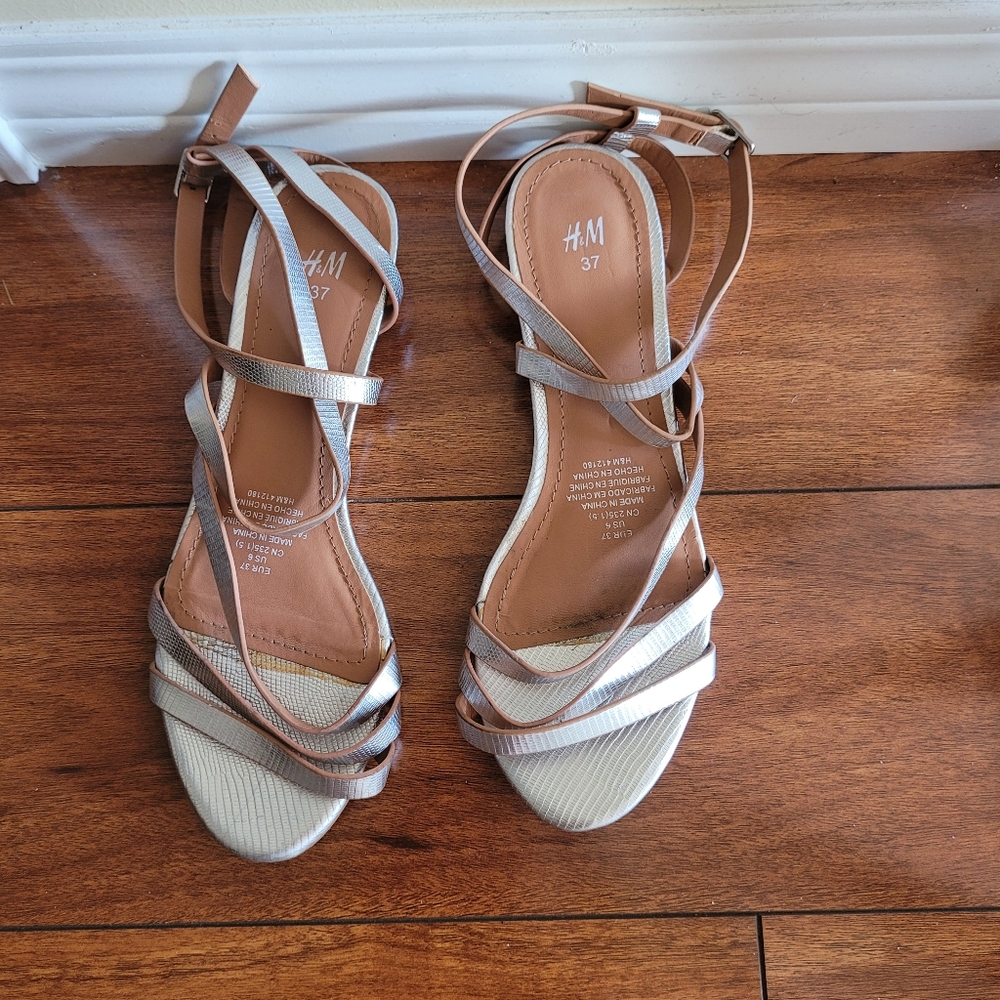 Silver Strappy Sandals